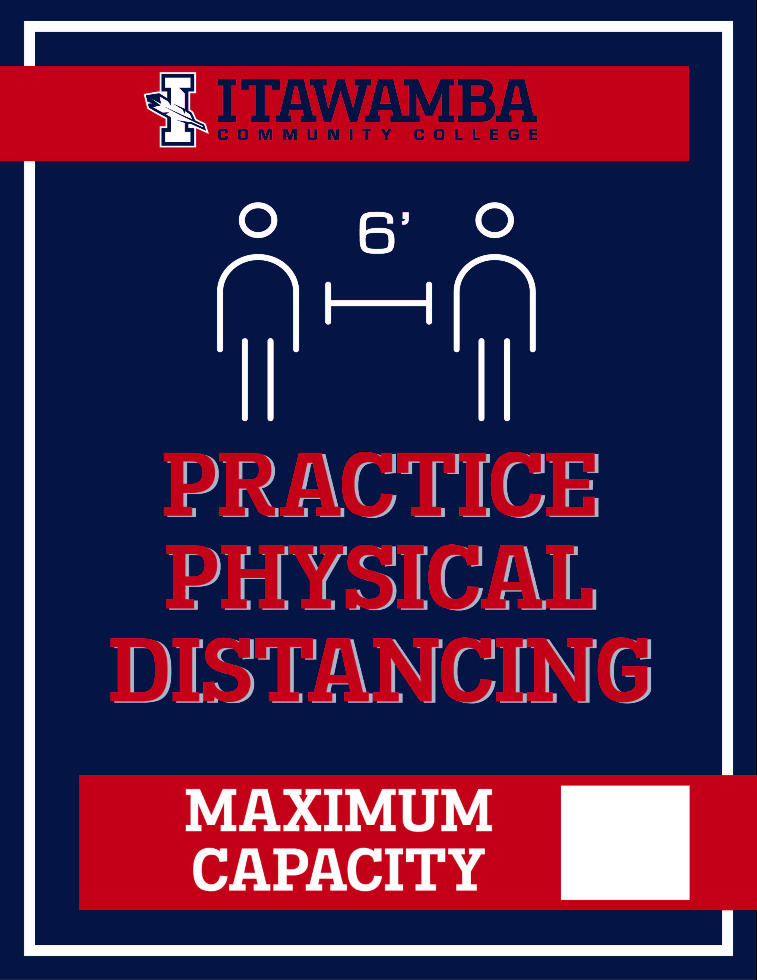 Physical Distance Max Capacity sign